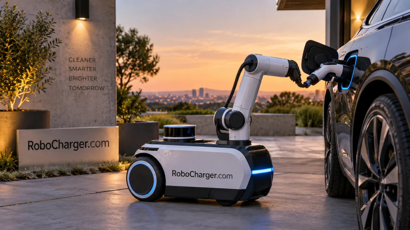 Graphite RoboCharger.com charging equipment in an industrial setting